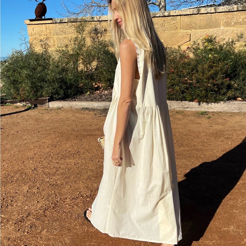 Vintage Cotton Gown in Butter - Women's Nightdress - Picture 5 of 6